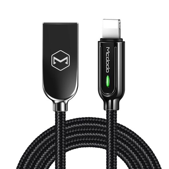 Cablu Lightning Mcdodo Auto Disconnect Black (1.2m, max 2A, led indicator)