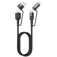 Mcdodo Cablu 4 in 1 USB-A/Type-C la Lightning/Type-C, PD Fast Charging, 60W, 1.2m, Negru