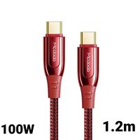 Cablu Type-C la Type-C Mcdodo Super Charge Red (1.2m, 100W)