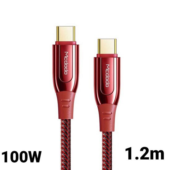 Cablu Type-C la Type-C Mcdodo Super Charge Red (1.2m, 100W)