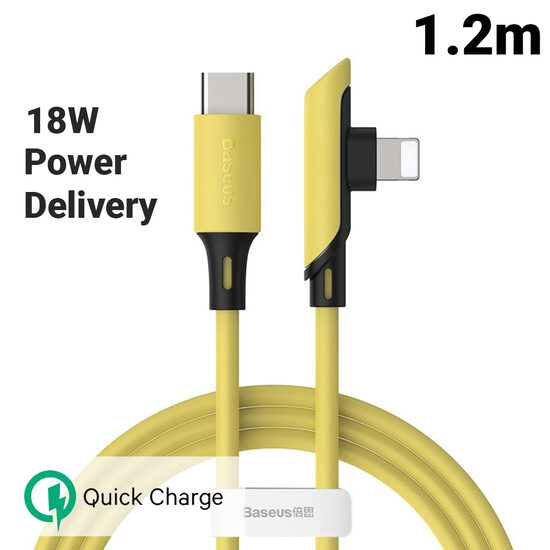 Cablu Lightning la Type-C Baseus Colourful Elbow Yellow