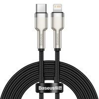 Cablu Type-C la Lightning 20W, Baseus Cafule Series Metal 2m, Black