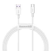 Cablu Fast Charging USB-A la Type-C Baseus Superior Series 66W White 1m