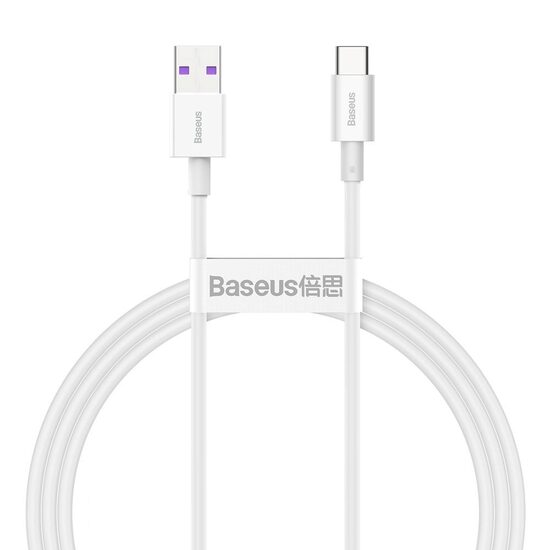 Cablu Fast Charging USB-A la Type-C Baseus Superior Series 66W White 1m