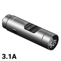 Baseus Modulator FM Energy Column MP3 Wireless Charger, display digital, 3.1A, Silver