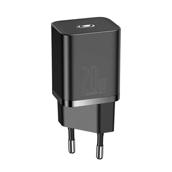 Incarcator Retea Type-C Baseus Super Si Quick Charger 20W Black