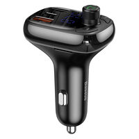 Modulator FM Audio Baseus T Typed MP3 PPS Quick Charger 3 Ports Black