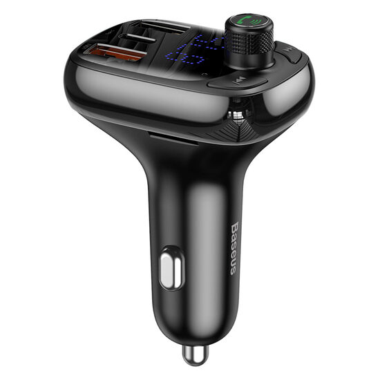 Modulator FM Audio Baseus T Typed MP3 PPS Quick Charger 3 Ports Black