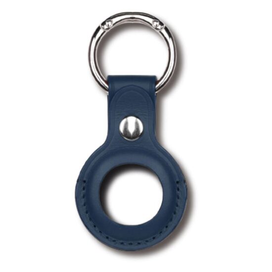 Devia AirTag Leather Key Ring Blue