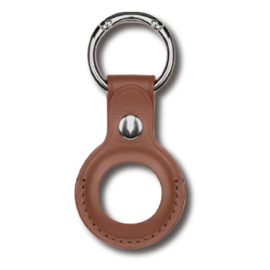 Devia AirTag Leather Key Ring Brown
