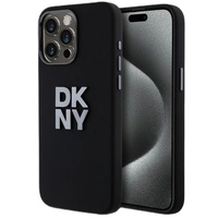 DKNY Husa Liquid Silicone Metal Logo iPhone 15 Pro Max Negru
