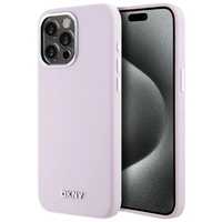 DKNY Husa Liquid Silicone Small Metal Logo MagSafe iPhone 14 Pro Max Roz