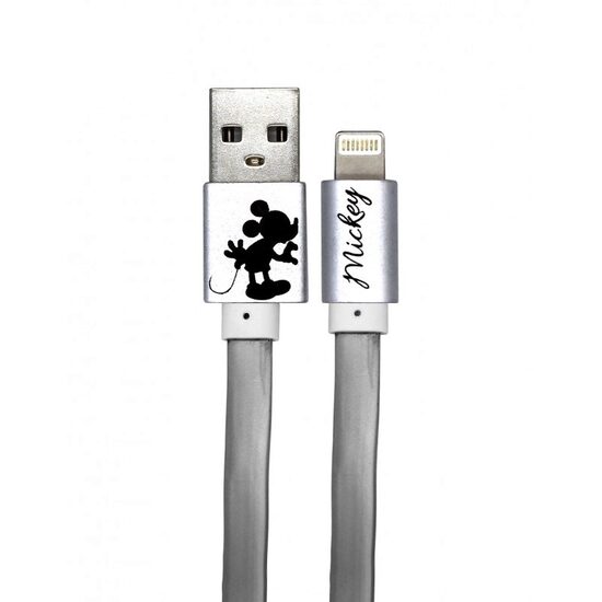 Cablu Disney USB Lightning Mickey Kissing Alone 1m, Silver