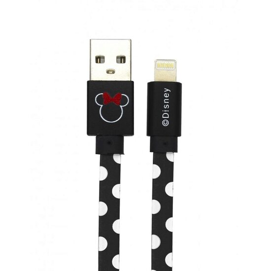 Cablu Disney USB Lightning Minnie Dots 1m, Black