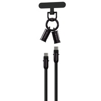 Devia Cablu Extreme Speed Woven Type-C la Type-C Fast Charge PD 60W, 1.2m cu snur ajustabil, Negru