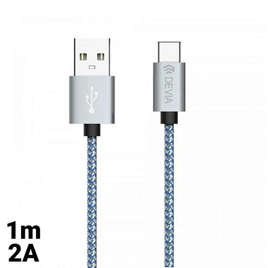 Cablu Type-C Devia Tube 1m, Gray