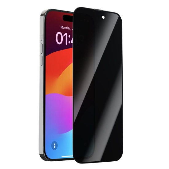Devia Folie Sticla Van Series Full Screen Privacy Twice iPhone 15 Pro Max Negru