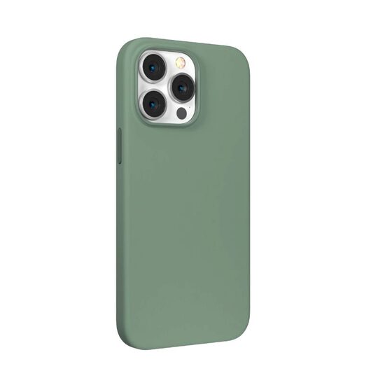 Husa iPhone 14 Pro Devia Nature Series Silicone Magnetic Light Green