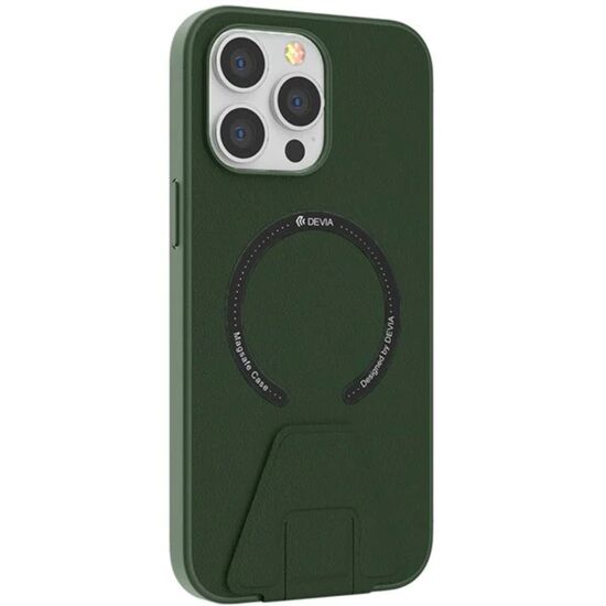 Husa cu suport iPhone 14 Pro Max Devia Randy Series Magnetic Army Green