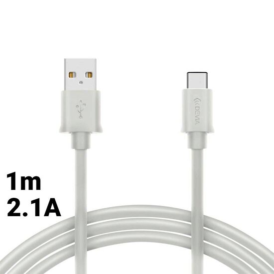 Cablu Type-C Devia Smart White 1m (sincronizare si incarcare)