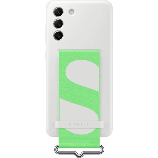Samsung Husa Originala Silicone Cover with Strap Samsung Galaxy S21 FE 5G White, resigilat