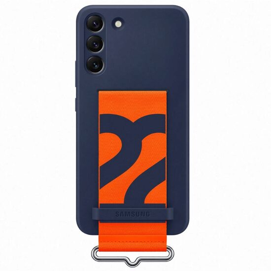 Husa Originala Samsung Galaxy S22 Plus Silicone Cover with Strap Navy