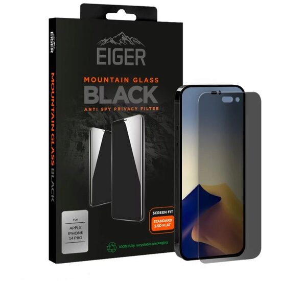 Folie iPhone 14 Pro Eiger Sticla Mountain Glass Privacy GRS Black