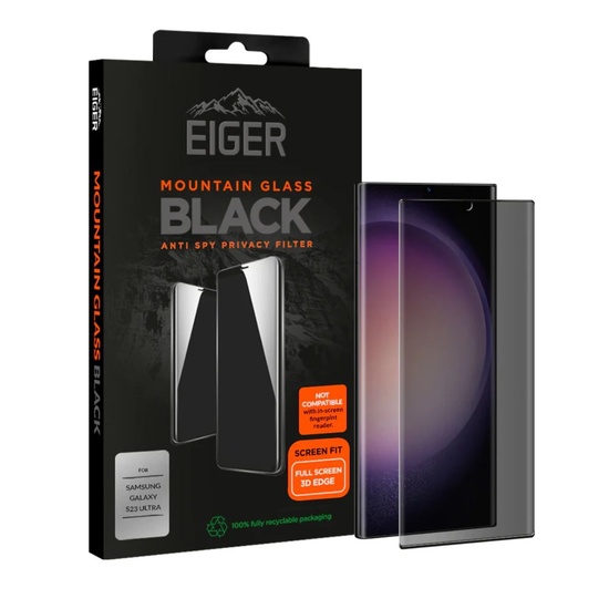 Eiger Folie Sticla 3D Privacy Mountain Glass GRS Samsung Galaxy S23 Ultra Black