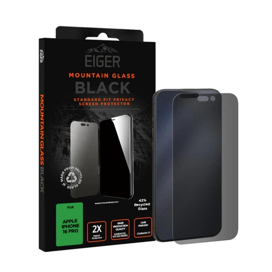 Eiger Folie Sticla Privacy Mountain Glass GRS iPhone 16 Pro Negru