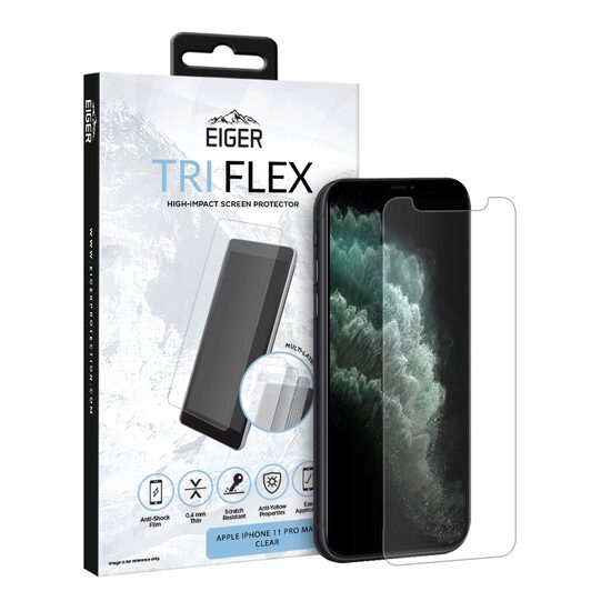 Eiger Folie Clear Tri Flex iPhone 11 Pro Max / Xs Max (0.4 mm, 5H)