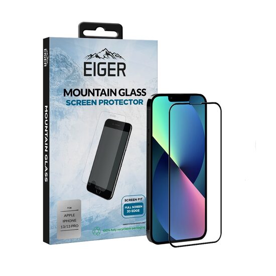 Folie iPhone 13 / 13 Pro Eiger Sticla 3D Edge to Edge GRSClear Black
