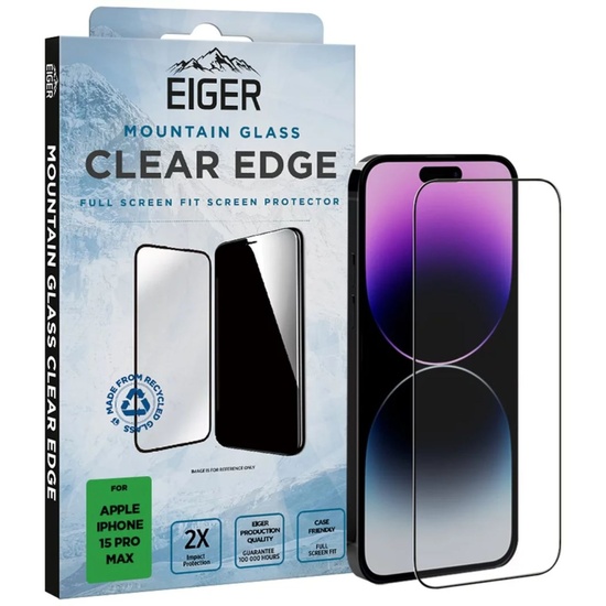 Eiger Folie Sticla 3D Mountain Glass GRS iPhone 15 Pro Max Clear