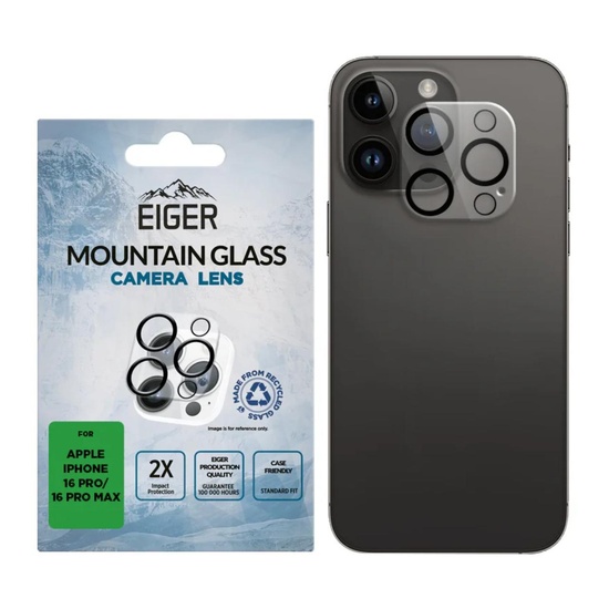 Eiger Folie Sticla Camera 3D Mountain Glass GRS iPhone 16 Pro / 16 Pro Max Clear