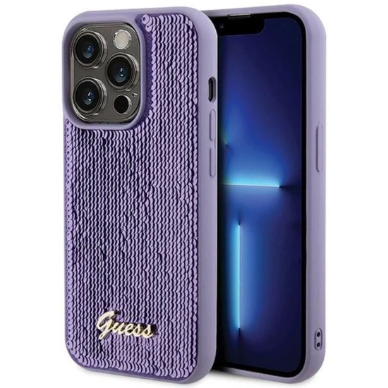 Guess Husa Sequin Script Logo iPhone 15 Pro Mov
