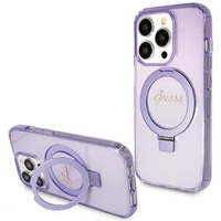 Guess Husa Ring Stand Glitter MagSafe iPhone 15 Pro Mov