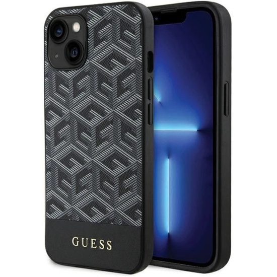 Guess Husa GCube Stripes MagSafe iPhone 15 / 14 / 13 Negru