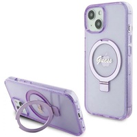 Guess Husa Ring Stand Glitter MagSafe iPhone 15 Mov
