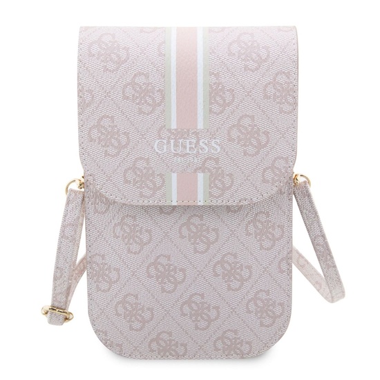 Guess Geanta pentru Telefon PU 4G Printed Stripes Roz