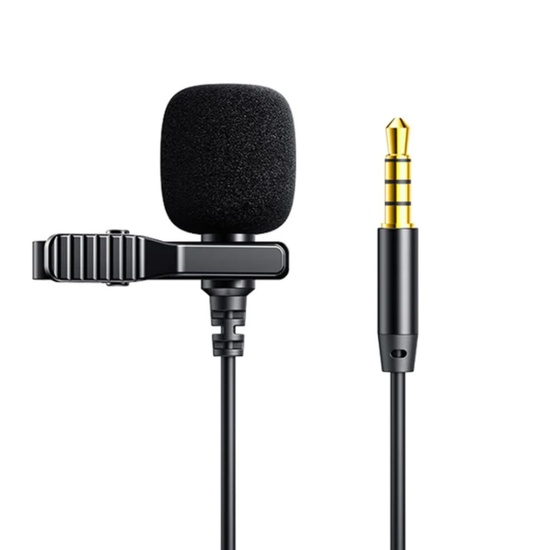 Joyroom Microfon lavaliera, cu cablu Jack 2m, Negru