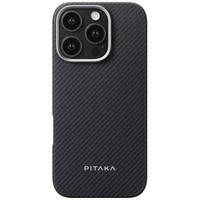 Pitaka Husa Ultra-Slim Aramida Magsafe iPhone 16 Pro Black / Grey