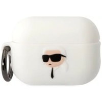 Karl Lagerfeld Husa Silicon 3D Logo Karl Head Airpods Pro 2 Alb