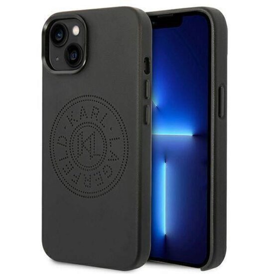 Husa iPhone 14 Plus Karl Lagerfeld PU Leather Perforated Logo Black