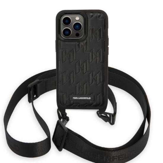 Karl Lagerfeld Husa Monogram Crossbody iPhone 14 Pro Max Negru