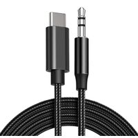 Lemontti Cablu Audio Bending Aluminum Type-C la Jack 3.5mm, 1m, Negru