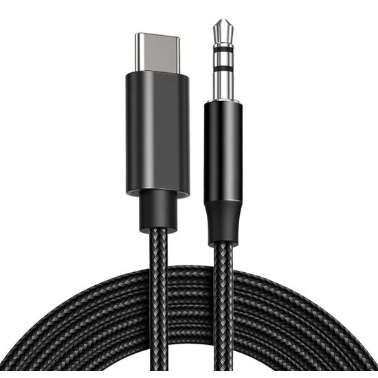 Lemontti Cablu Audio Bending Aluminum Type-C la Jack 3.5mm, 1m, Negru