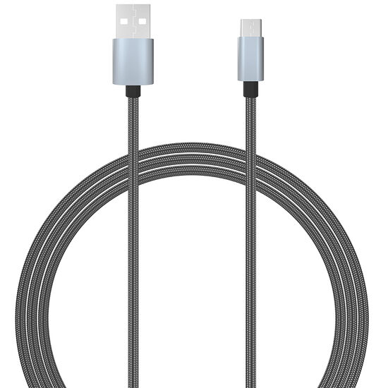 Lemontti Cablu USB Type-C Gri 1.5m (impletitura textila)