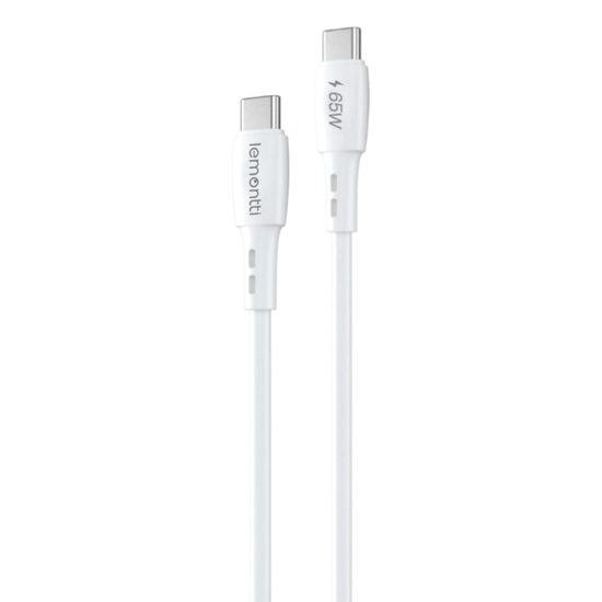 Lemontti Cablu Wind Fast Charge Type-C la Type-C, PD, 65W, 1.2m, Alb
