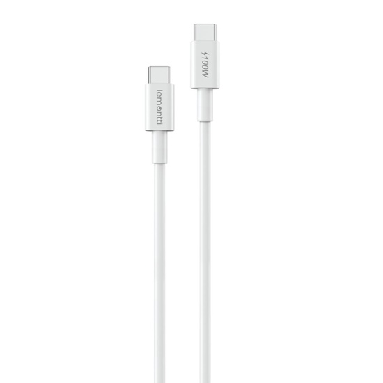 Lemontti Cablu Fast Charge Type-C la Type-C, PD, 100W, 1.2m, Alb