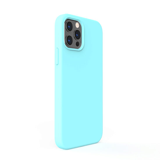 Husa iPhone 12 / 12 Pro Lemontti Liquid Silicon Tiffany Blue