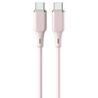 Lemontti Cablu Liquid SiliconType-C la Type-C, Fast Charge, 60W, 1.2m, Roz